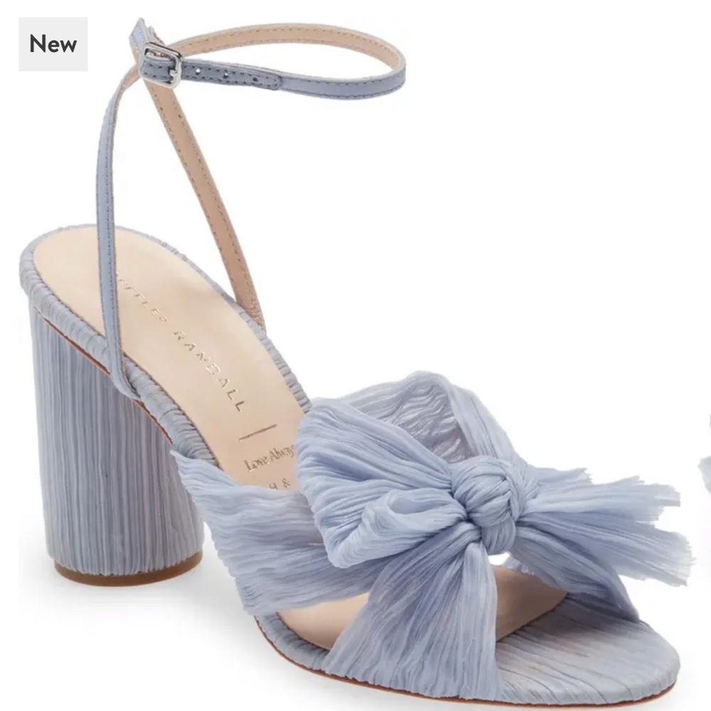 Loeffler Randall Blue Camellia Knotted Sandal